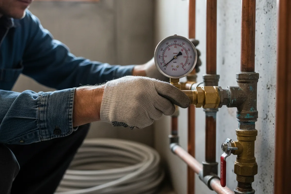 Pressure testing a repaired line during Water Line Repair in Yarmouth Port